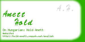 anett hold business card